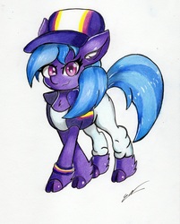 Size: 2046x2540 | Tagged: safe, artist:luxiwind, azure velour, pony, g4, clothes, high res, solo, traditional art