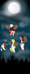 Size: 3880x9352 | Tagged: safe, artist:mr100dragon100, bat pony, pony, vampire, vampony, g4, dracula, flying, looking up, mare in the moon, moon, night