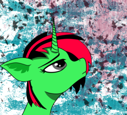 Size: 3280x2984 | Tagged: safe, artist:keshakadens, oc, oc:lucky chip, pony, unicorn, abstract background, female, high res, mare