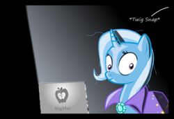 Size: 1280x883 | Tagged: safe, artist:evil-dec0y, trixie, pony, unicorn, comic:trixie vs., comic:trixie vs. hearth's warming, g4, cape, clothes, comic, computer, descriptive noise, female, mare, messy mane, solo, trixie's cape