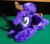 Size: 600x527 | Tagged: safe, artist:plushbyanto, earth pony, pony, beanie (plushie), facial hair, hat, irl, male, misleading thumbnail, moustache, photo, plushie, ponified, prone, solo, stallion, super mario, waluigi