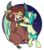 Size: 2988x3394 | Tagged: safe, artist:chub-wub, sandbar, yona, earth pony, pony, yak, g4, season 9, she's all yak, abstract background, bipedal, blushing, bow, bowtie, circle background, cloven hooves, cute, dancing, ear fluff, eyes closed, featured image, female, hair bow, high res, holding hooves, interspecies, monkey swings, open mouth, sandabetes, ship:yonabar, shipping, smiling, stars, straight, teenager, yonadorable