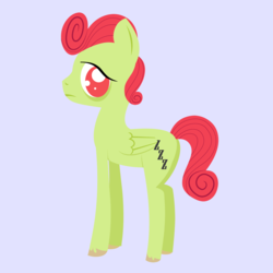 Size: 2000x2000 | Tagged: safe, anonymous artist, oc, oc only, oc:late riser, pegasus, pony, series:fm holidays, bags under eyes, colt, high res, lineless, male, no pupils, offspring, parent:big macintosh, parent:fluttershy, parents:fluttermac, purple background, simple background, solo, teenager, unshorn fetlocks