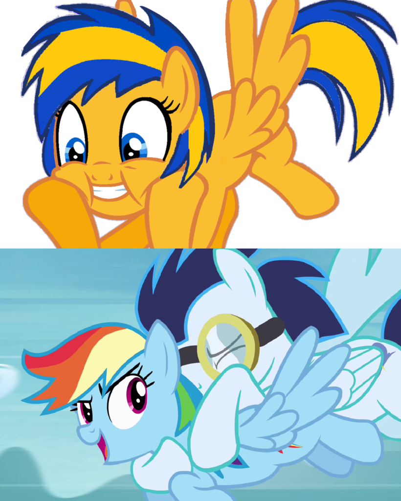 edit, edited screencap, screencap, <b>rainbow</b> dash, <b>soarin</b>&apos;, oc, oc:flare...