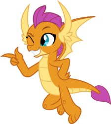Size: 3438x3812 | Tagged: safe, artist:frownfactory, smolder, dragon, g4, she's all yak, .svg available, cute, dragoness, female, flying, high res, one eye closed, pointing, simple background, smolderbetes, solo, svg, transparent background, vector, wings