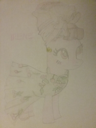 Size: 1944x2592 | Tagged: safe, artist:jerryakira80, oc, oc only, oc:irene, earth pony, pony, clothes, dress, female, mare, traditional art