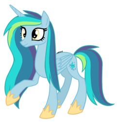 Size: 1401x1453 | Tagged: safe, artist:leaficun3, oc, oc:everfree, alicorn, pony, alicorn oc, base used, clothes, concave belly, royal guard, shoes, show accurate artwork, slender, smiling, thin