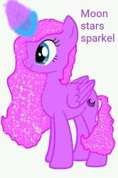 Size: 480x725 | Tagged: safe, oc, oc only, oc:moon star sparkel, alicorn, pony, alicorn oc, glowing horn, horn, simple background, solo, white background
