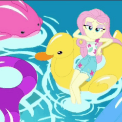 Size: 1080x1080 | Tagged: safe, edit, edited screencap, screencap, fluttershy, equestria girls, g4, i'm on a yacht, my little pony equestria girls: better together, animated, cropped, feet, female, fetish fuel, flutterfeet, foot focus, gif, soles, solo, toes, wiggling toes