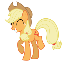 Size: 6917x6824 | Tagged: safe, artist:estories, applejack, earth pony, pony, g4, ^^, absurd resolution, cute, eyes closed, female, happy, jackabetes, mare, simple background, solo, transparent background, vector