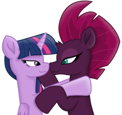 Size: 10247x9632 | Tagged: safe, artist:ejlightning007arts, tempest shadow, twilight sparkle, alicorn, pony, g4, my little pony: the movie, boop, cute, female, lesbian, noseboop, ship:tempestlight, shipping, simple background, transparent background, twilight sparkle (alicorn), vector