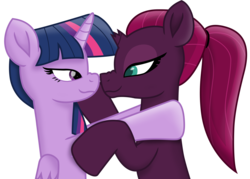 Size: 10391x7426 | Tagged: safe, alternate version, artist:ejlightning007arts, tempest shadow, twilight sparkle, alicorn, pony, g4, alternate hairstyle, female, lesbian, overwatch, ponytail, ship:tempestlight, shipping, simple background, team fortress 2, transparent background, twilight sniper, twilight sparkle (alicorn), vector, widowmaker, widowtempest