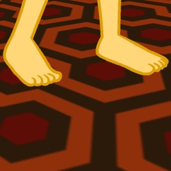 Size: 768x768 | Tagged: safe, sunset shimmer, equestria girls, g4, barefoot, cropped, feet, female, foot focus, legs, overlook hotel, pictures of legs, solo, the shining