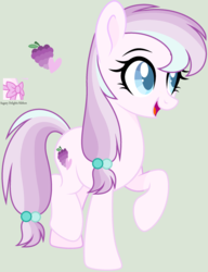 Size: 1820x2372 | Tagged: safe, artist:frostylithi, artist:mint-light, oc, oc only, oc:raspberry creme, earth pony, pony, base used, female, mare, offspring, parent:double diamond, parent:sugar belle, parents:sugardiamond, simple background, solo