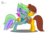 Size: 2137x1445 | Tagged: safe, artist:katnekobase, artist:xxkawailloverchanxx, oc, oc:katsue color, earth pony, pegasus, pony, art trade, base used, emmet brickowski, lego, ms paint, paint.net, ponified, simple background, the lego movie, transparent background