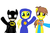 Size: 600x390 | Tagged: safe, artist:purplegirl102, artist:rain-approves, earth pony, pony, base used, batman, benny, emmet brickowski, lego, ponified, simple background, the lego movie, white background