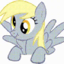 Size: 320x320 | Tagged: safe, editor:undeadponysoldier, derpy hooves, pegasus, pony, g4, animated, derp, female, mare, pixel art, quick draw, satisfying, scrunchy face, simple background, solo, white background