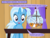 Size: 1200x900 | Tagged: safe, artist:evil-dec0y, trixie, hamster, pony, unicorn, comic:trixie vs., g4, alternate hairstyle, braces, female, hamster wheel, solo, teenager, younger