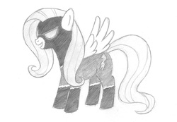 Size: 2053x1419 | Tagged: safe, artist:tdwbrisingr, fluttershy, pony, g4, clothes, costume, female, shadowbolts, shadowbolts costume, solo