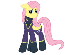 Size: 1280x960 | Tagged: safe, artist:derpyapples, fluttershy, pegasus, pony, g4, clothes, costume, cute, female, goggles, mare, requested art, shadowbolts, shadowbolts costume, shyabetes, simple background, solo, transparent background, unmasked