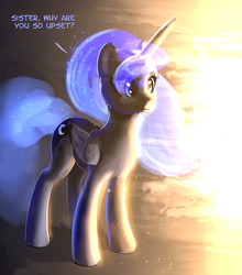 Size: 2648x3006 | Tagged: safe, artist:xbi, princess luna, alicorn, pony, g4, dialogue, female, high res, implied princess celestia, offscreen character, solo