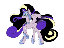 Size: 1024x776 | Tagged: safe, artist:paisleyperson, oc, oc only, alicorn, pony, female, magical lesbian spawn, mare, offspring, parent:nightmare moon, parent:princess cadance, simple background, solo, transparent background