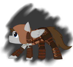 Size: 1280x1170 | Tagged: safe, artist:phoenixswift, oc, oc:fuselight, pony, ask fuselight, clothes, cosplay, costume, dagger, skyrim, solo, sword, the elder scrolls, thieves' guild, weapon