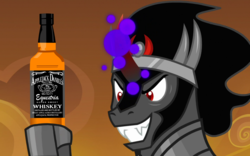 Size: 1280x800 | Tagged: safe, edit, edited screencap, screencap, king sombra, pony, g4, the beginning of the end, alcohol, jack daniels, whiskey