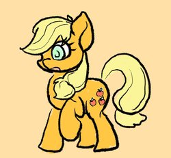 Size: 1768x1636 | Tagged: safe, artist:noupu, applejack, earth pony, pony, g4, female, mare, missing accessory, raised hoof, simple background, solo