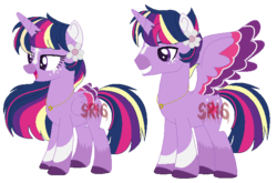 Size: 677x446 | Tagged: safe, artist:superrosey16, twilight sparkle, alicorn, pony, g4, alternate design, base used, dusk shine, rule 63, self ponidox, simple background, transparent background, twilight sparkle (alicorn)