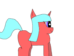 Size: 1024x769 | Tagged: safe, artist:undeadponysoldier, oc, oc only, oc:echristian, pony, unicorn, animated, blank flank, could be better, cute, female, fixed image, mare, simple background, smiling, solo, trotting, walking, white background