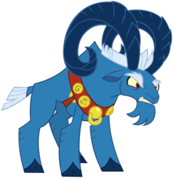 Size: 6002x6181 | Tagged: safe, artist:andoanimalia, grogar, g4, the beginning of the end, absurd resolution, bell, cloven hooves, male, ram, simple background, solo, transparent background, vector