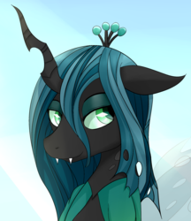 Size: 1858x2155 | Tagged: safe, alternate version, artist:dashy21, queen chrysalis, changeling, changeling queen, g4, crown, fangs, female, jewelry, regalia, solo, transparent wings, wings