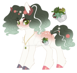 Size: 1280x1218 | Tagged: safe, artist:shady-bush, oc, oc only, earth pony, pony, colored hooves, deviantart watermark, female, flower, flower in hair, mare, obtrusive watermark, simple background, solo, transparent background, watermark