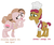 Size: 1520x1272 | Tagged: safe, feldspar granite pie, granny pie, oc, oc:chunky cherry pie, pony, g4, simple background, white background