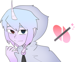 Size: 2670x2210 | Tagged: safe, artist:thatgreypeanut, derpibooru exclusive, oc, oc:clear lilac, human, unicorn, bust, high res, humanized, simple background, solo, white background