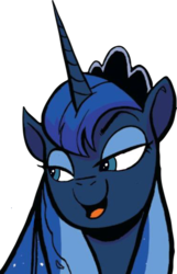 Size: 377x585 | Tagged: safe, edit, idw, princess luna, pony, g4, spoiler:comic, spoiler:comic75, cropped, female, simple background, solo, transparent background