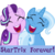 Size: 375x375 | Tagged: safe, artist:the smiling pony, starlight glimmer, trixie, pony, unicorn, derpibooru, g4, .svg available, derpibooru badge, female, happy, lesbian, meta, ship:startrix, shipping, simple background, smiling, squishy cheeks, svg, transparent background, vector