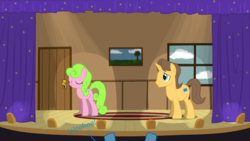 Size: 1280x720 | Tagged: safe, artist:evil-dec0y, daisy, doctor horse, doctor stable, flower wishes, trixie, pony, g4, theater