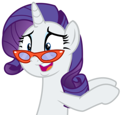 Size: 3006x2841 | Tagged: safe, artist:sketchmcreations, rarity, pony, unicorn, g4, she's all yak, female, glasses, high res, mare, open mouth, raised hoof, rarity's glasses, simple background, solo, transparent background, vector
