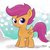 Size: 1000x1000 | Tagged: safe, artist:bojack_mlplove, scootaloo, pegasus, pony, g4, blank flank, female, filly, looking at you, snow, solo