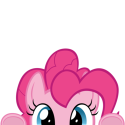 Size: 10000x10000 | Tagged: safe, artist:ace play, part of a set, pinkie pie, earth pony, pony, g4, absurd resolution, cute, diapinkes, female, mrkat7214's "i see you" pony, peekaboo, peeking, simple background, solo, soon, transparent background, underhoof, vector