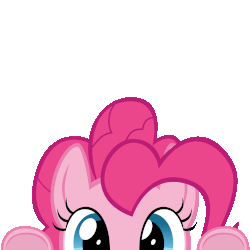 Size: 2000x2000 | Tagged: safe, artist:ace play, part of a set, pinkie pie, pony, g4, animated, blinking, cute, diapinkes, eye shimmer, female, fourth wall, mrkat7214's "i see you" pony, mrkat7214's "i see you" pony: gif edition, peekaboo, peeking, simple background, solo, soon, sweet dreams fuel, transparent background, underhoof, vector