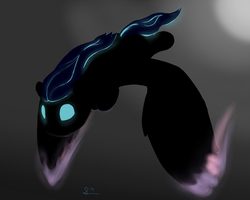 Size: 1214x971 | Tagged: safe, artist:stillwaterspony, oc, oc only, pegasus, pony, dark, diving, glowing, silhouette, solo
