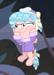 Size: 291x404 | Tagged: safe, screencap, cozy glow, pegasus, pony, frenemies (episode), g4, clothes, cozy glow is best facemaker, cropped, faic, female, filly, foal, hat, smug, solo, squishy cheeks, winter outfit
