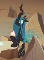 Size: 398x548 | Tagged: safe, screencap, queen chrysalis, changeling, changeling queen, frenemies (episode), g4, aweeg*, cropped, crown, cupcake, cute, cutealis, dessert, eating, female, food, jewelry, regalia, solo