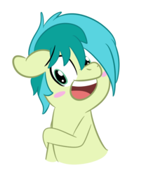 Size: 500x600 | Tagged: safe, artist:provider-of-art, sandbar, earth pony, pony, g4, blush sticker, blushing, bust, cute, floppy ears, male, open mouth, sandabetes, simple background, solo, transparent background