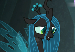 Size: 1029x710 | Tagged: safe, screencap, queen chrysalis, changeling, changeling queen, frenemies (episode), g4, cropped, female, solo