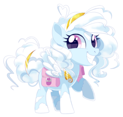 Size: 1024x975 | Tagged: safe, artist:centchi, oc, oc only, oc:anoma, pegasus, pony, deviantart watermark, female, filly, obtrusive watermark, saddle bag, simple background, solo, transparent background, watermark