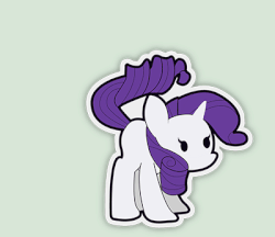 Size: 400x345 | Tagged: safe, artist:papaudopoulos69, rarity, pony, unicorn, friendship is magic, animated, butt shake, cute, dot eyes, female, missing cutie mark, paper mario, raribetes, scene interpretation, solo, tail wag, tail whip